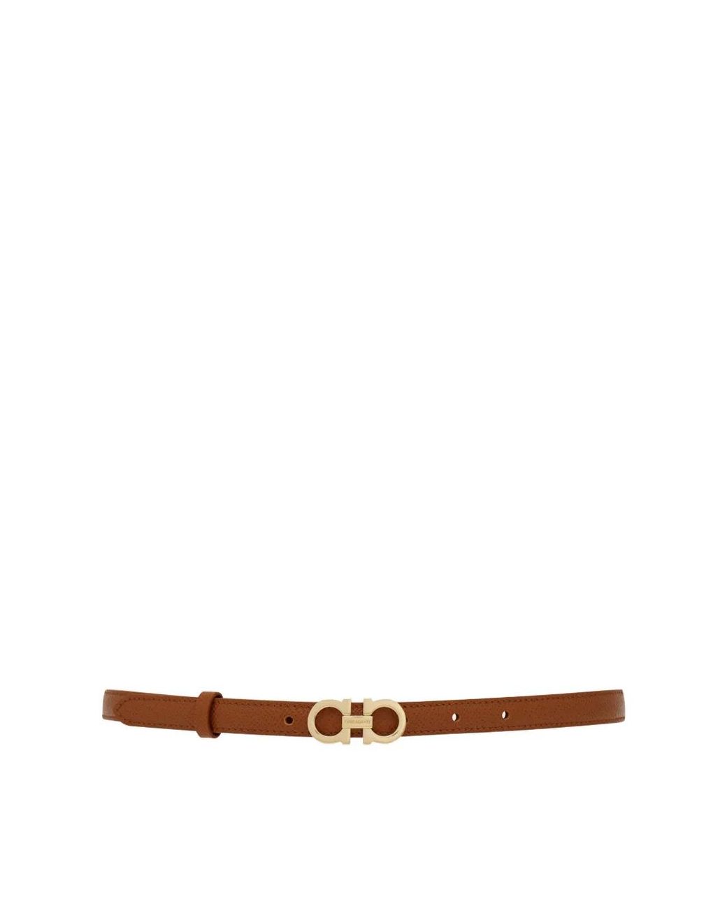 Ferragamo White Gancini Leather Belt