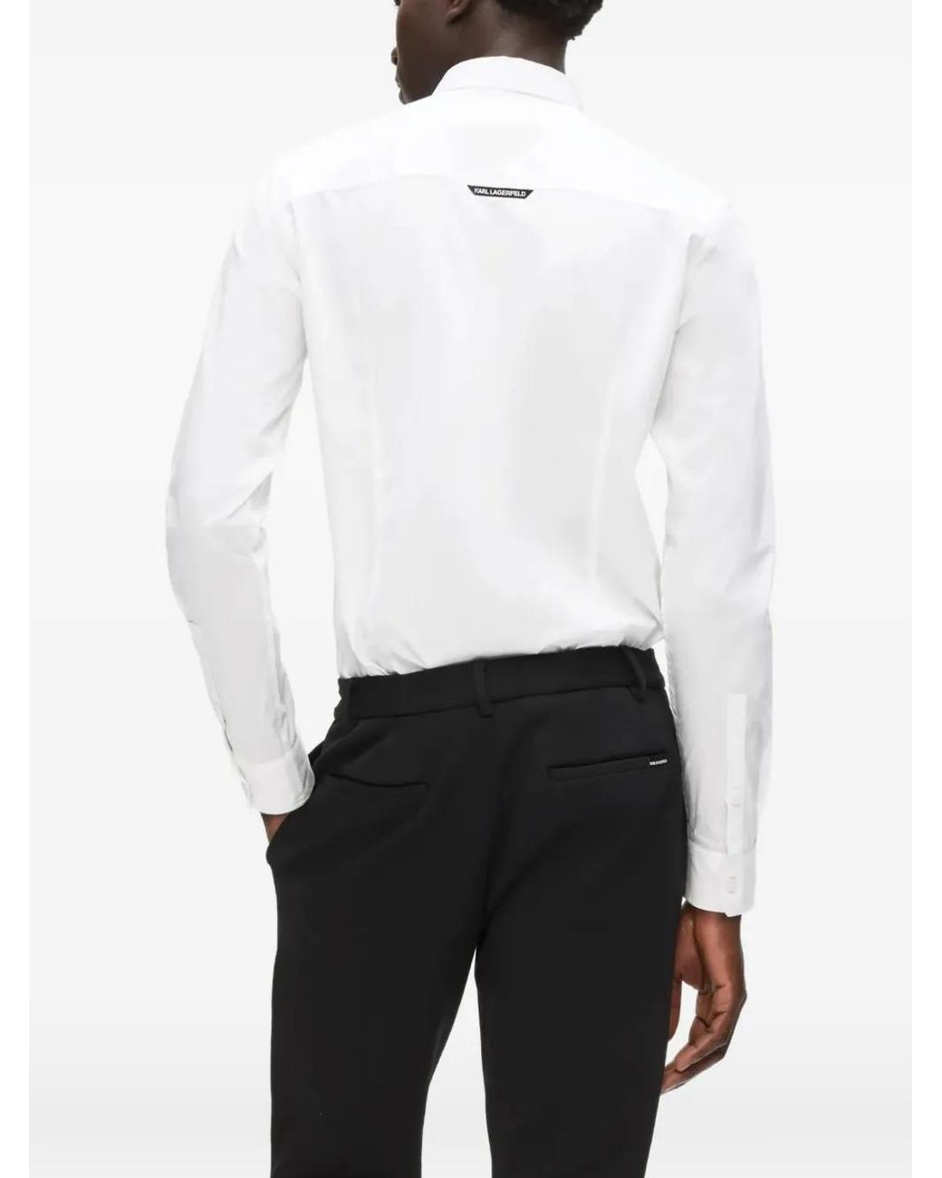 Karl Lagerfeld White Monogram Slim-Fit T-Shirt for men
