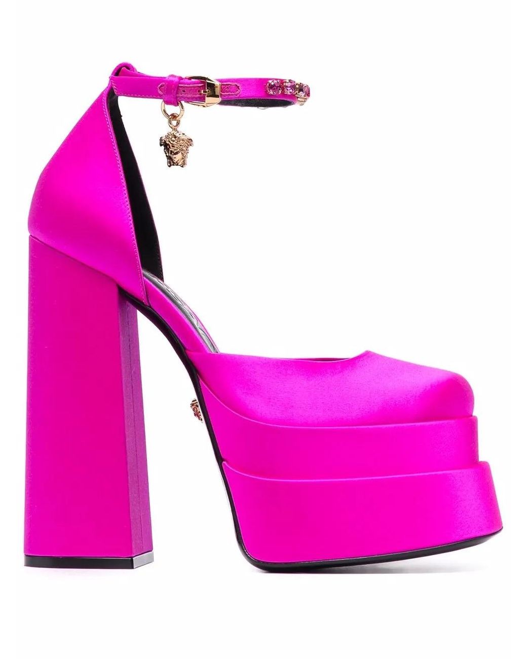Versace Pink Medusa Aevitas Double Platform Pumps