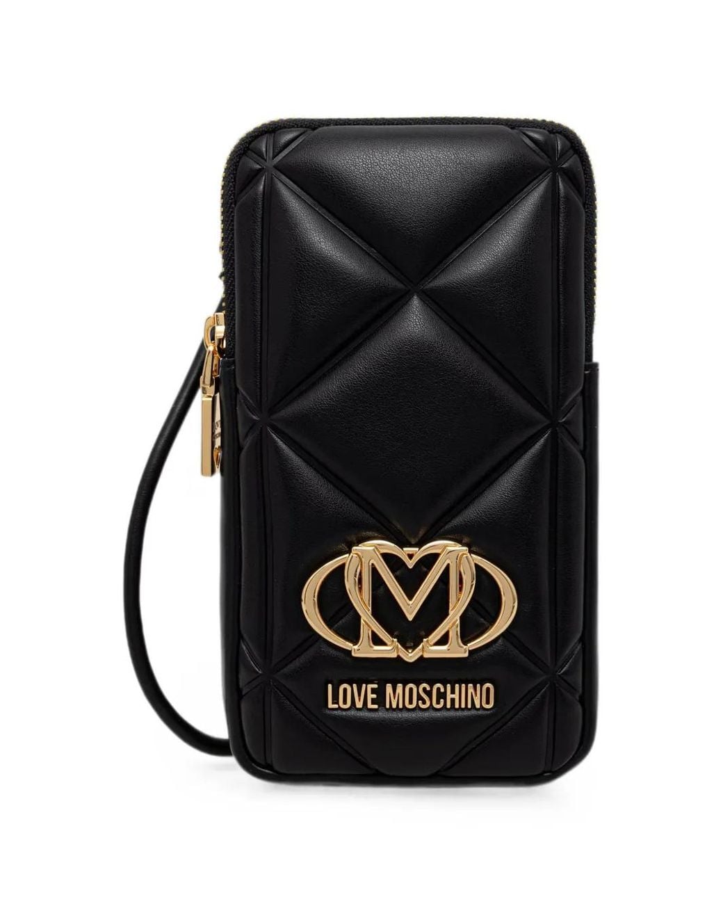 Love Moschino Black Étui Pour Téléphone Matelassé À Plaque Logo