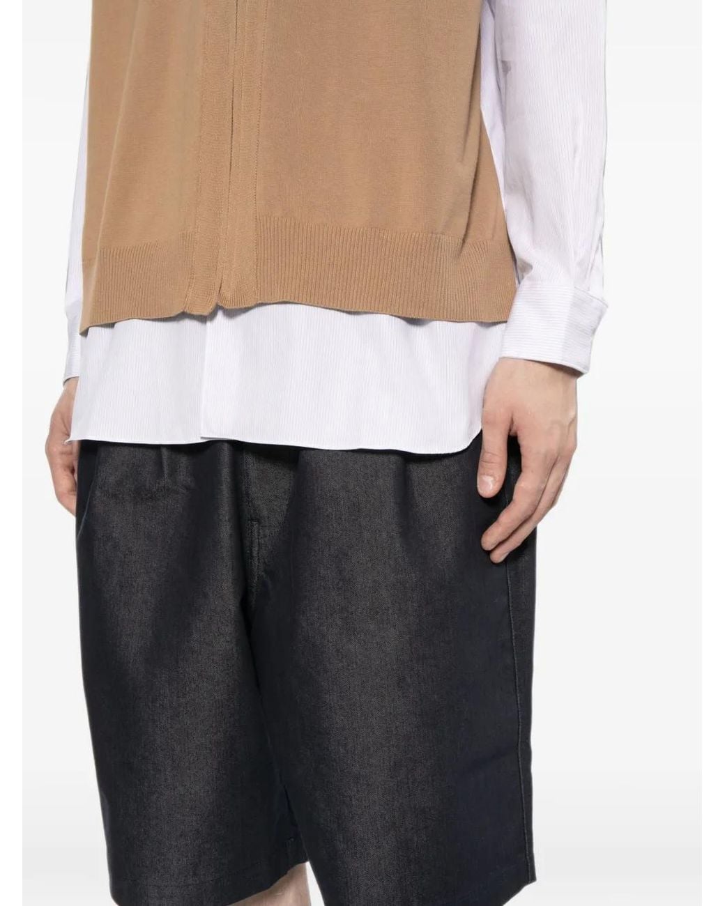 Comme des Garçons Gray Pleated Elasticated-Waistband Shorts for men