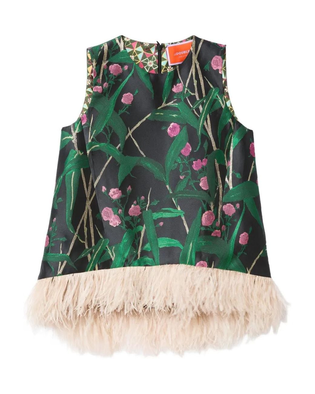 LaDoubleJ Green Bamboo-Print Top