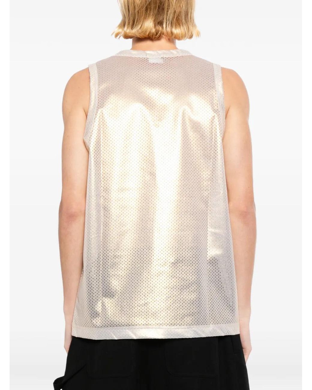 Comme des Garçons White Metallic Mesh Vest for men