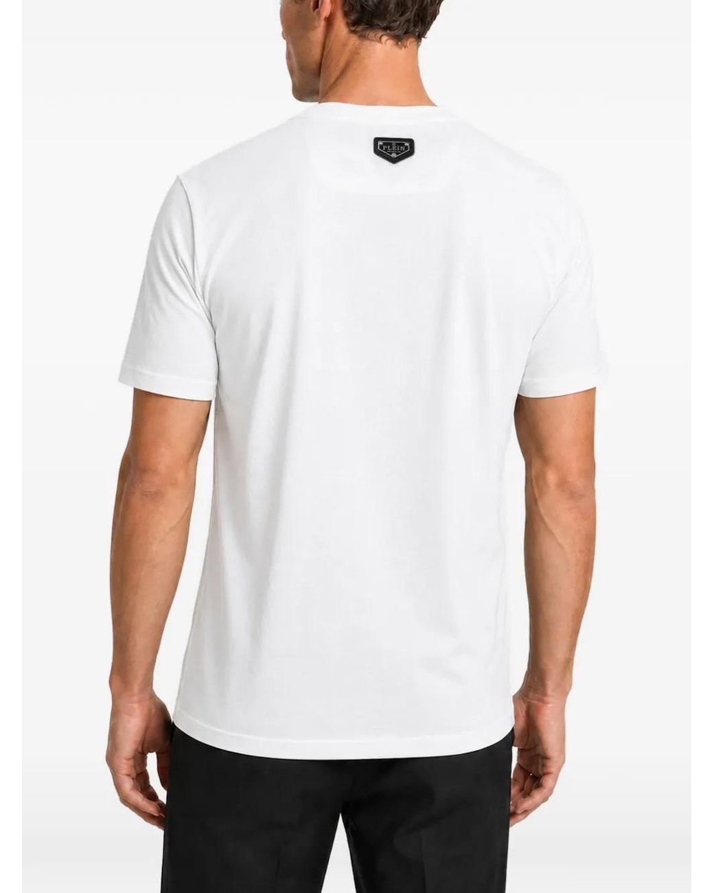 Philipp Plein White T-Shirt À Imprimé Tête De Mort for men