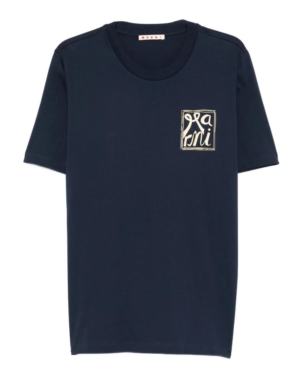 Marni Blue Logo Crew-Neck T-Shirt for men