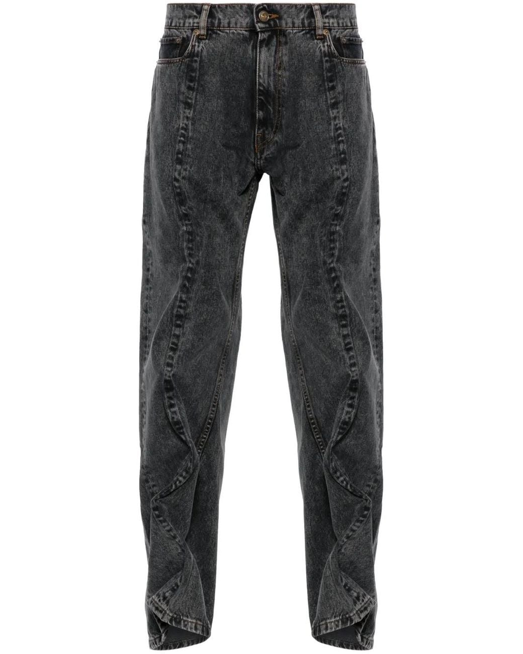 Y. Project Gray Evergreen Wire Faded Jeans for men