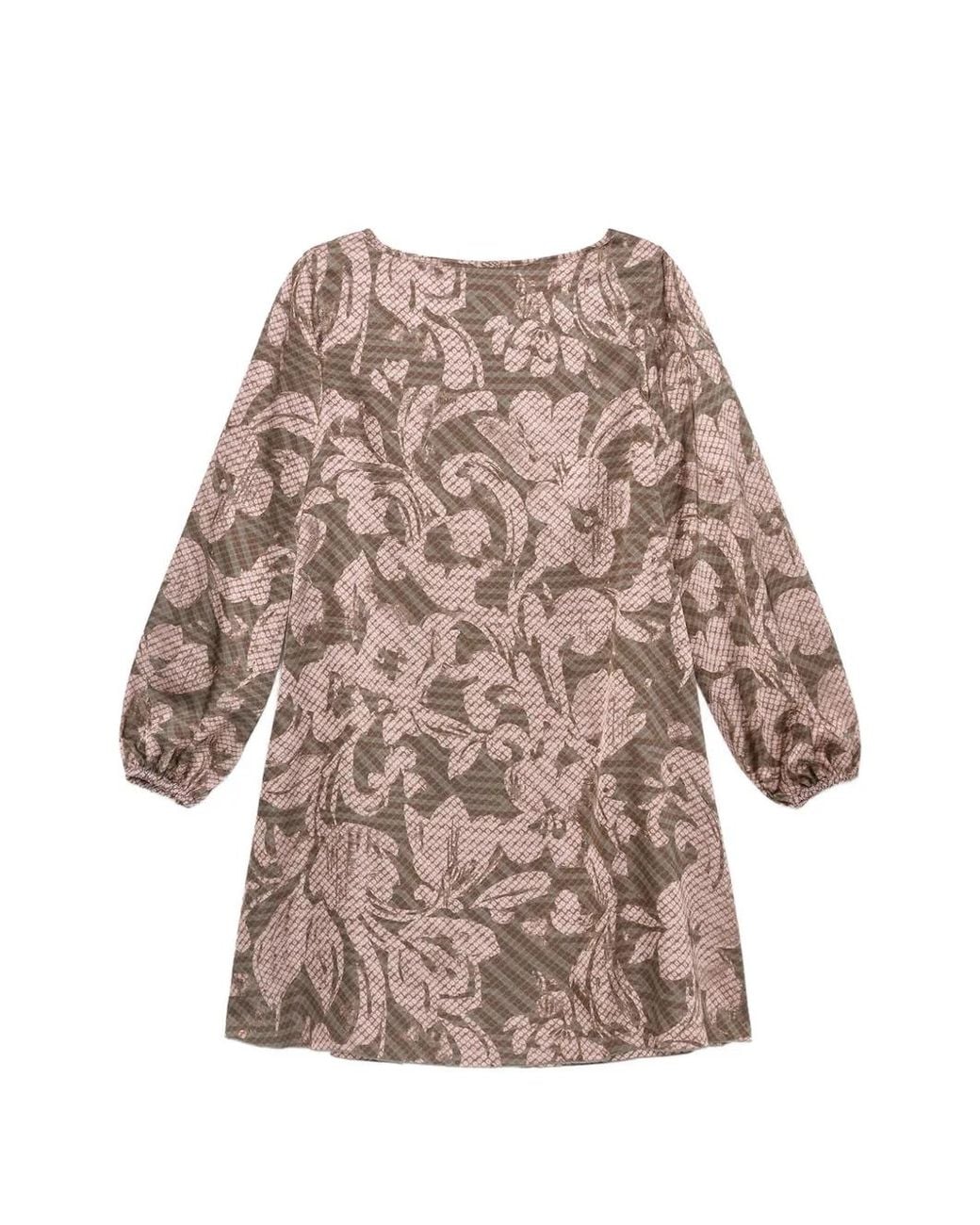 Maliparmi Natural Sweet Foliage A-Line Mini Dress