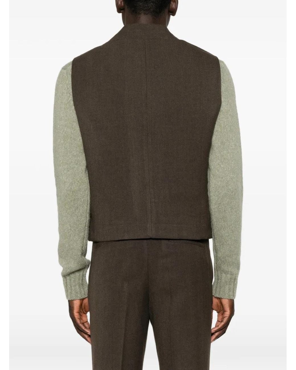 Imperial Brown Gilet À Boutonnière for men