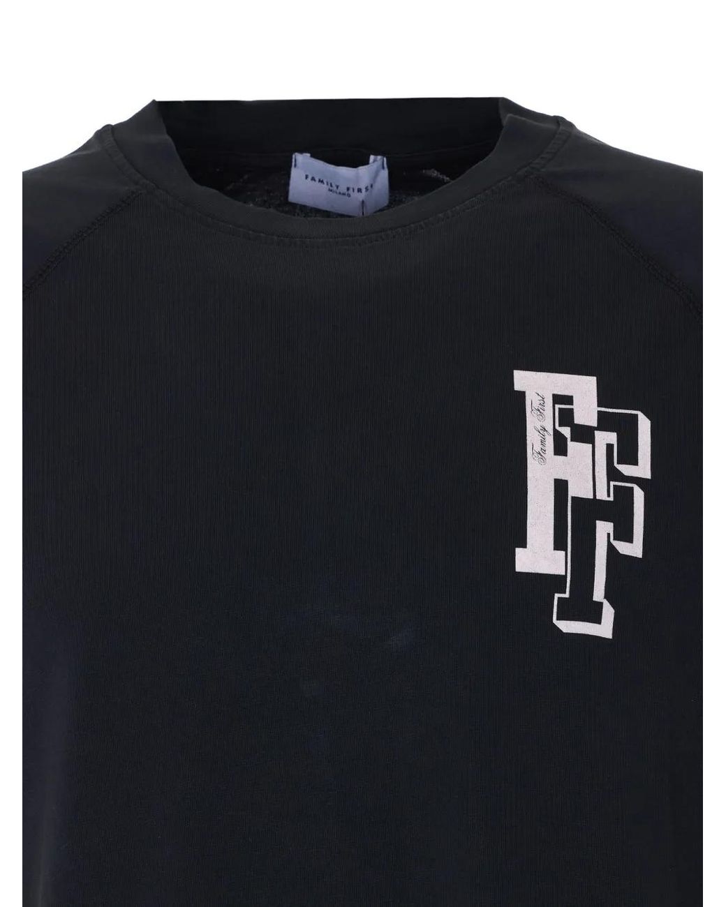 FAMILY FIRST Blue Logo-Print T-Shirt for men