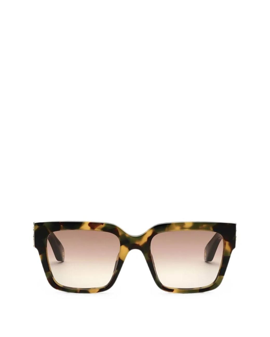 Roberto Cavalli Black Tortoiseshell-Effect Logo-Plaque Sunglasses