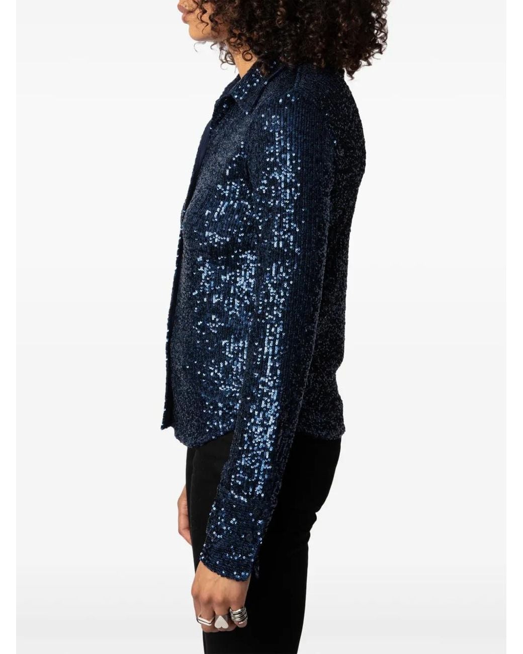 Zadig & Voltaire Blue Tawny Sequins Shirt