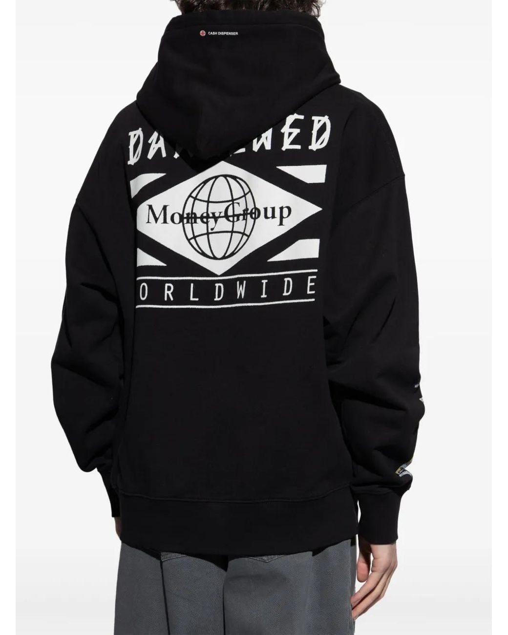44 Label Group Black Logo-Print Hoodie for men