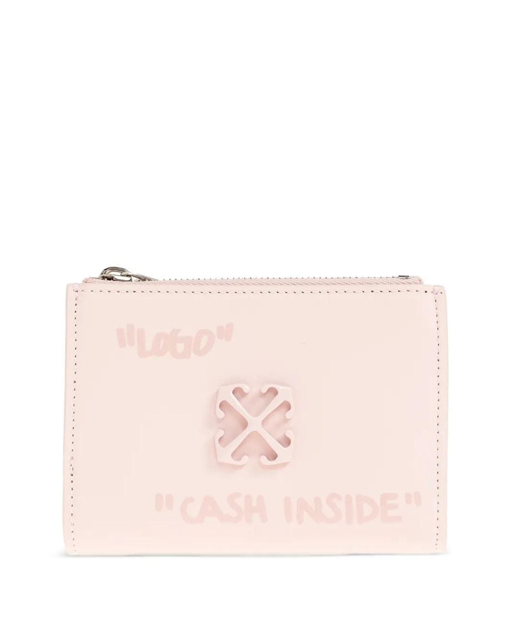 Off-White c/o Virgil Abloh Pink Portefeuille Jitney Quote Zippé