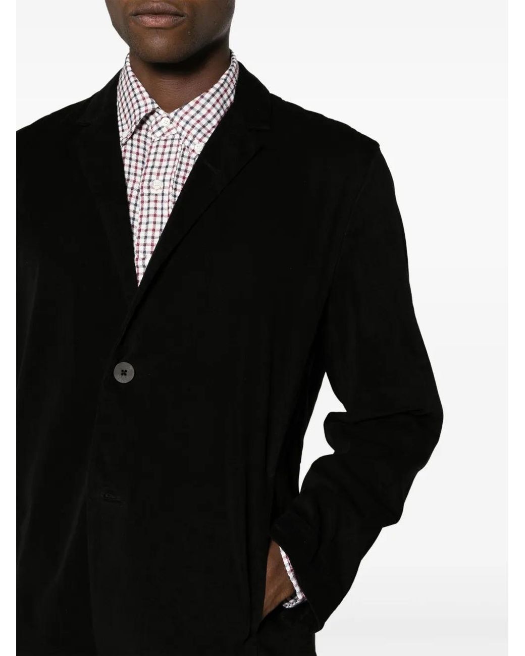 Transit Black Single-Breast Notched-Lapel Blazer for men