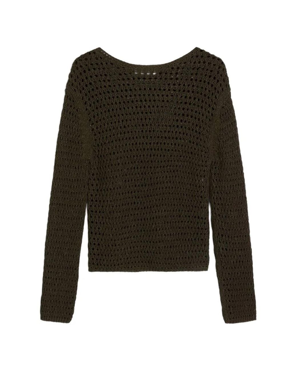 Marc O' Polo Black Crochet-Knit Sweater