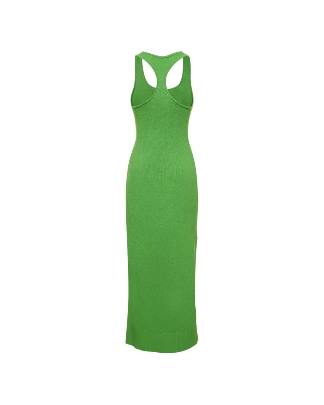 Michael Kors Green Robe Longue À Bretelles Larges