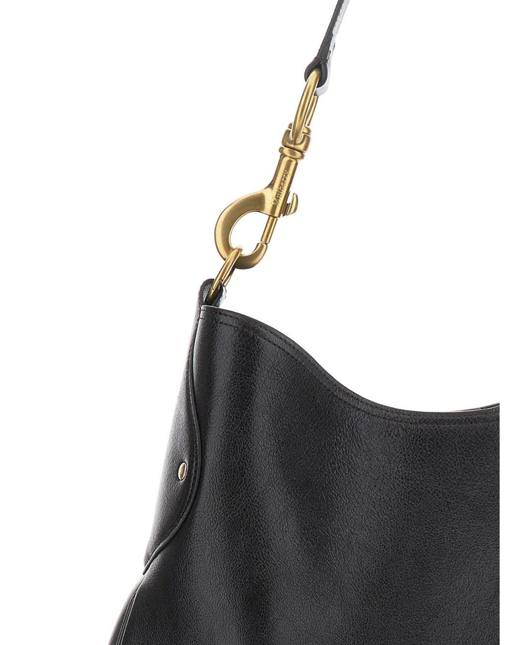 Mulberry Black 'Hackney' Shoulder Bag With Shoulder Strap With Snap Hook