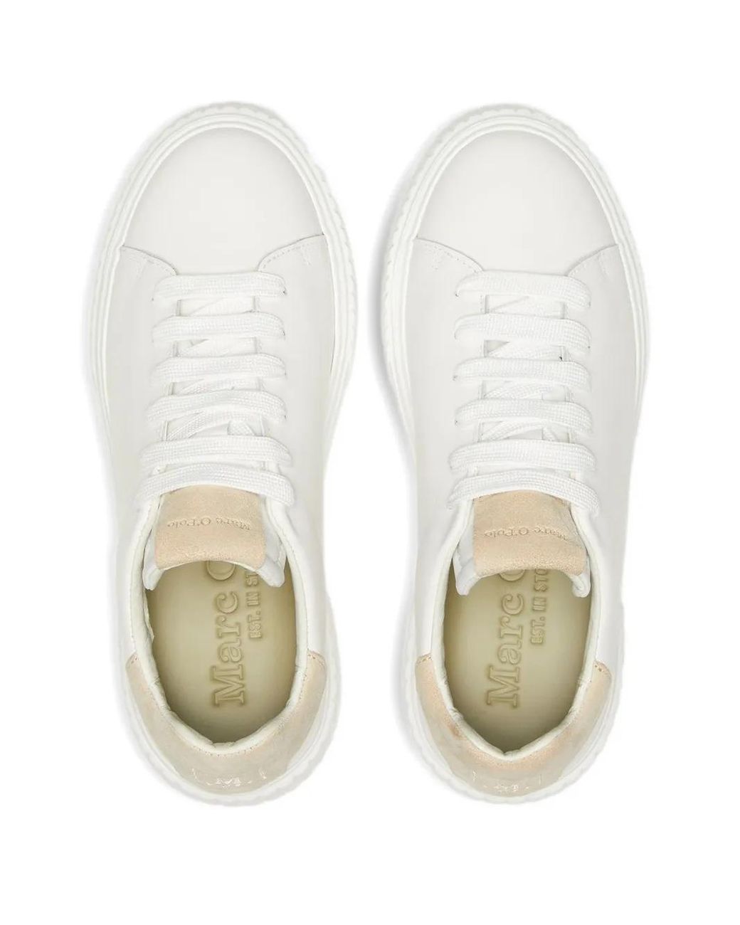 Marc O' Polo White Leather Platform Sneakers