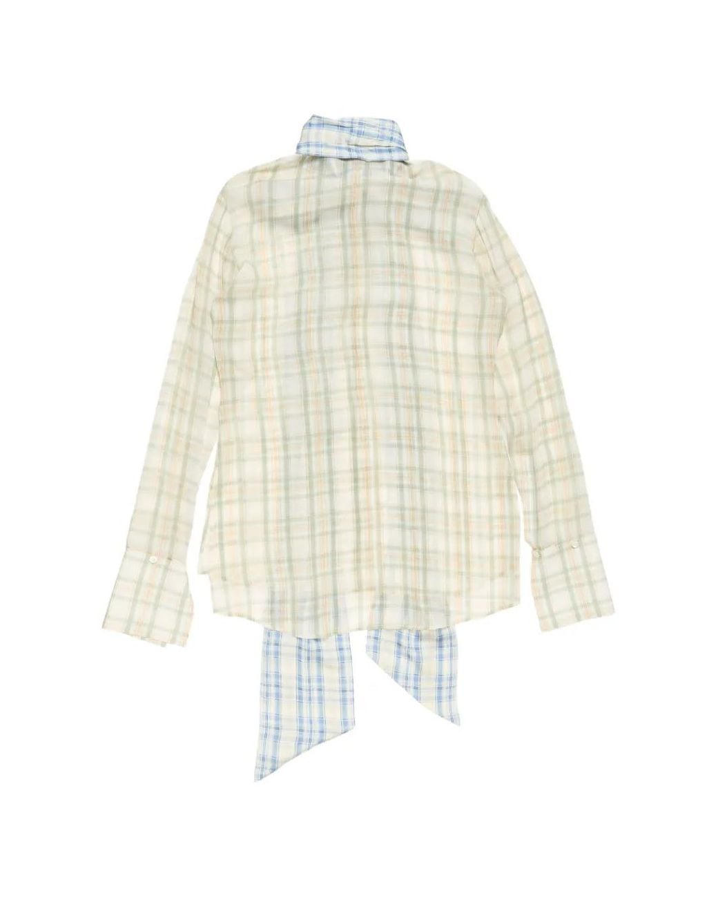 Acne White Check-Pattern Shirt