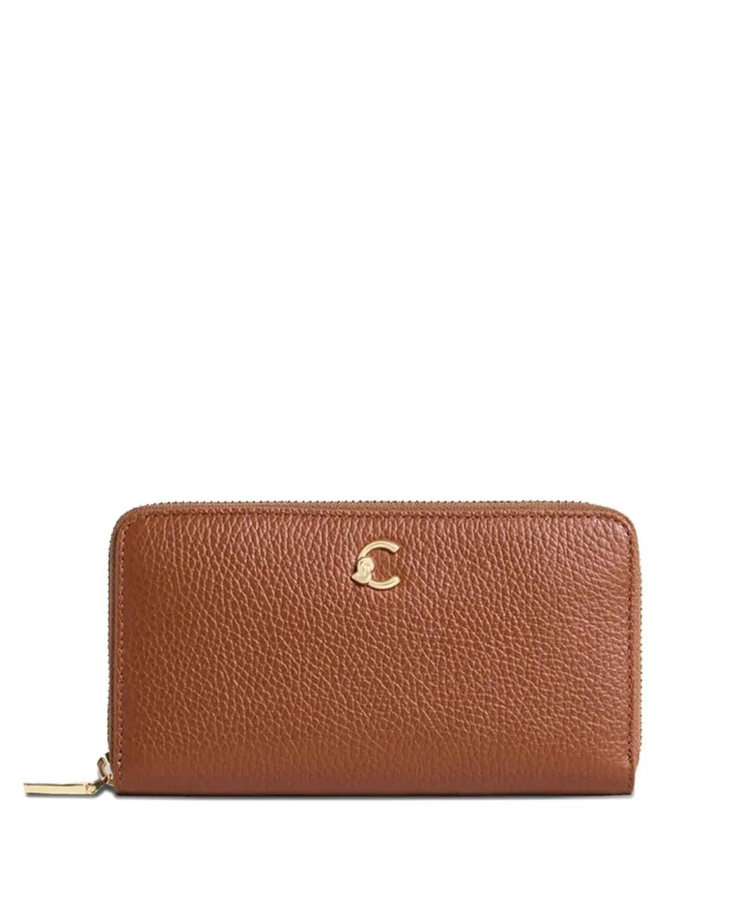 Coccinelle Brown C-Me Logo-Plaque Wallet