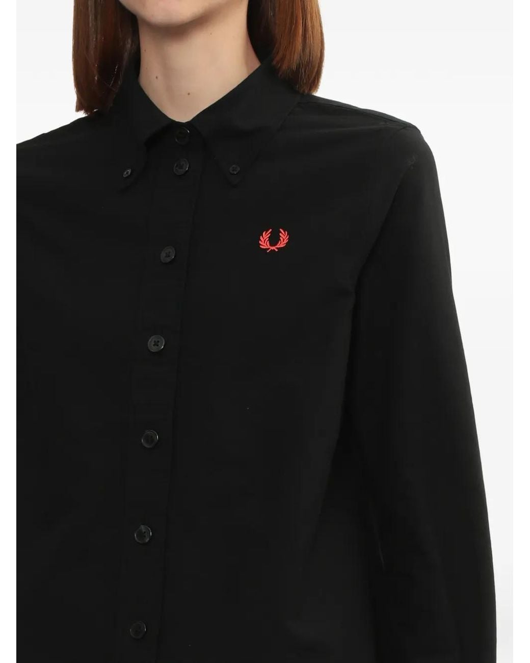 Fred Perry Black Logo-Embroidery Shirt