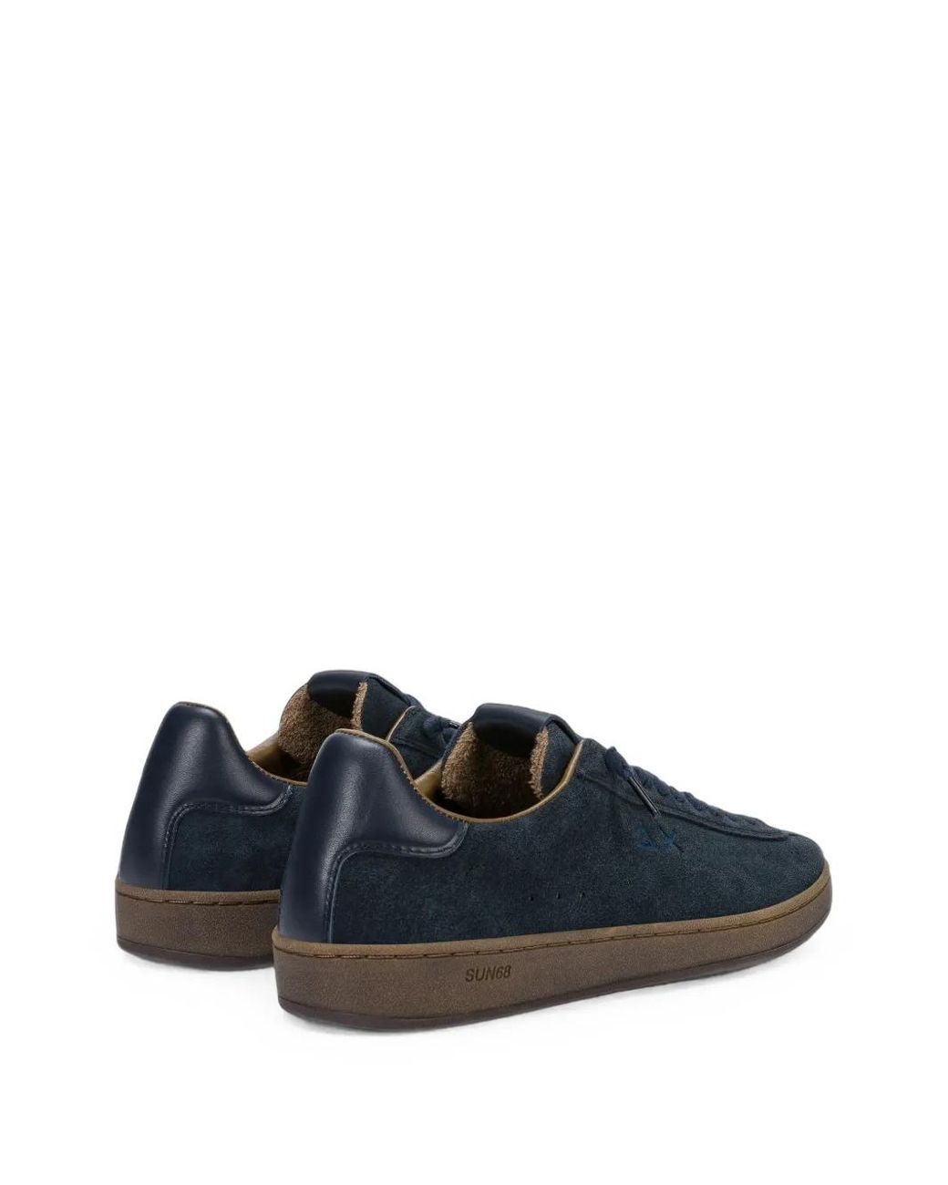 Sun 68 Blue Urban Peak Suede Logo-Embroidered Sneakers for men