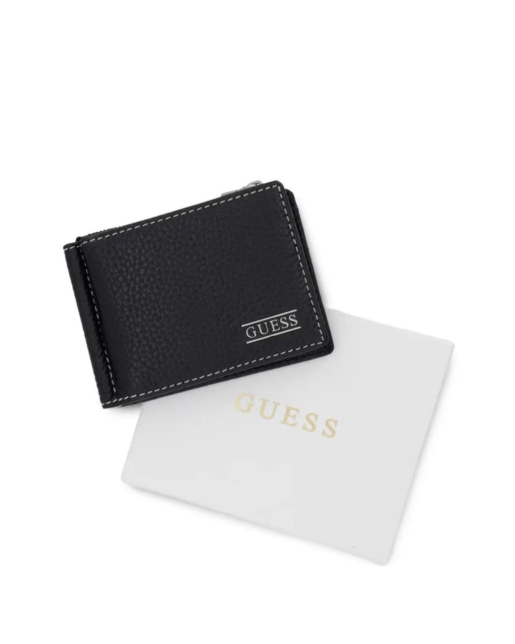 Guess Black Boston Genuine Leather Card Holder for men