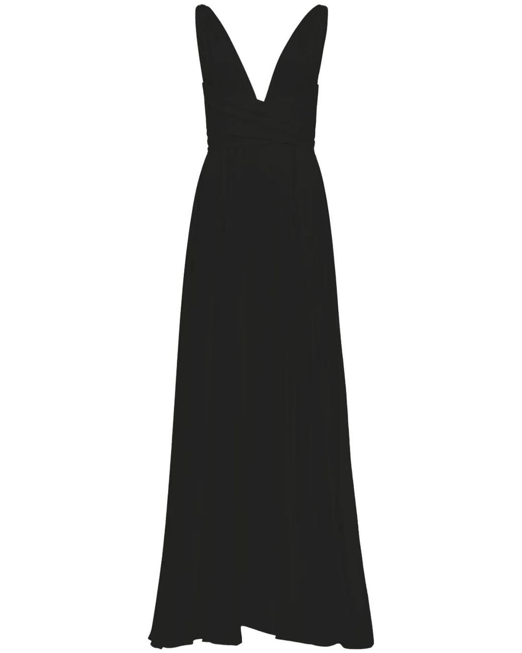 Azeeza Black Cirrus V-Neck Silk Gown