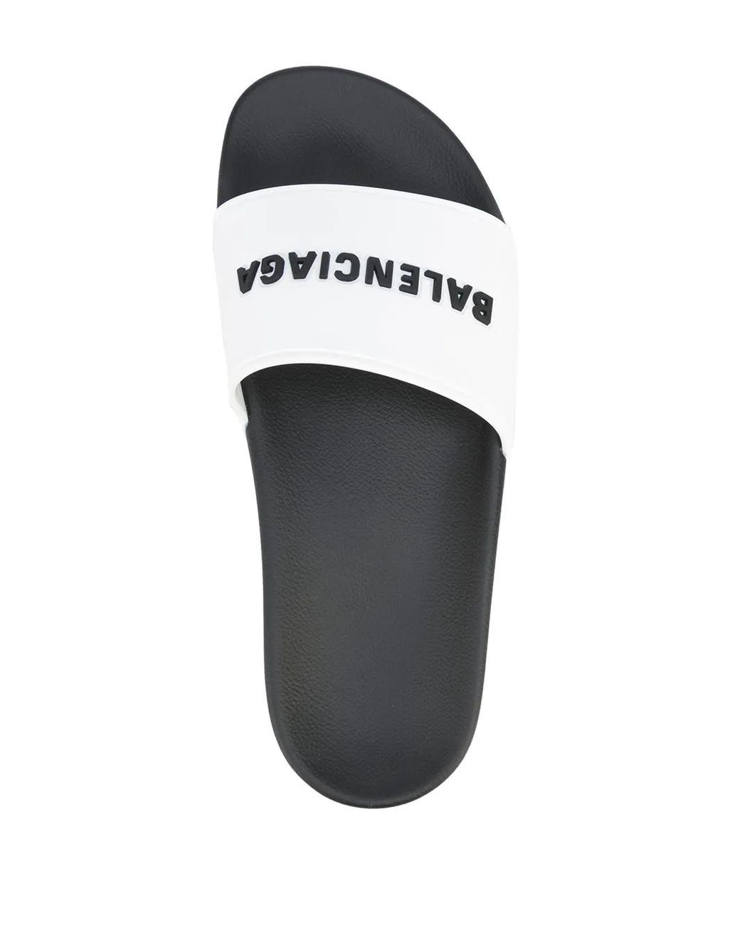 Balenciaga White Logo-Print Slides