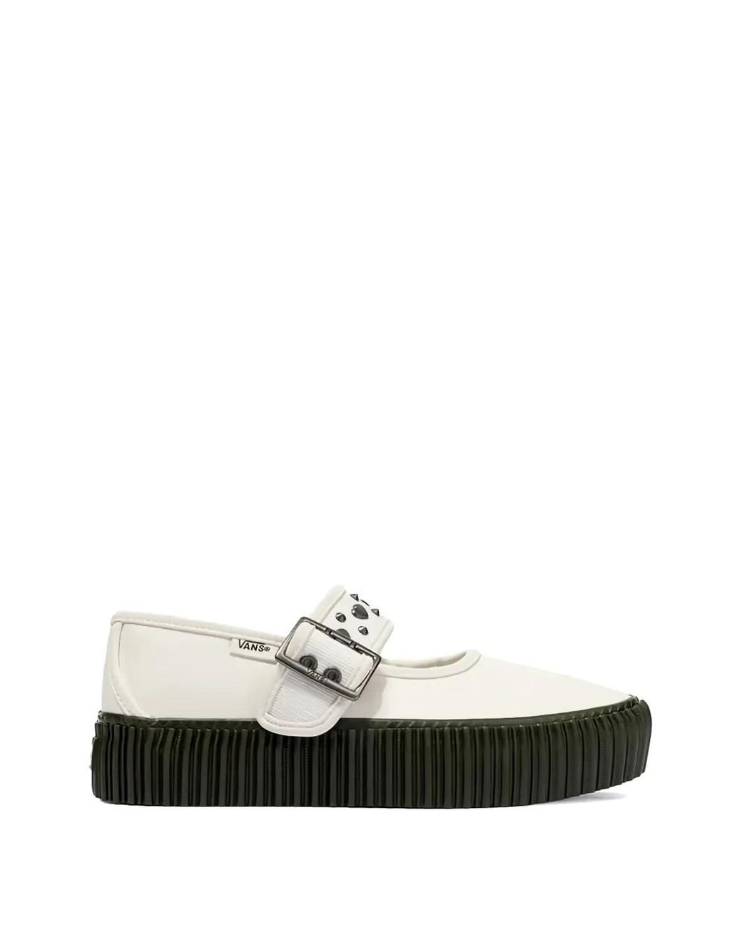 Vans White Creeper Mary Jane Studded Buckle Sneakers