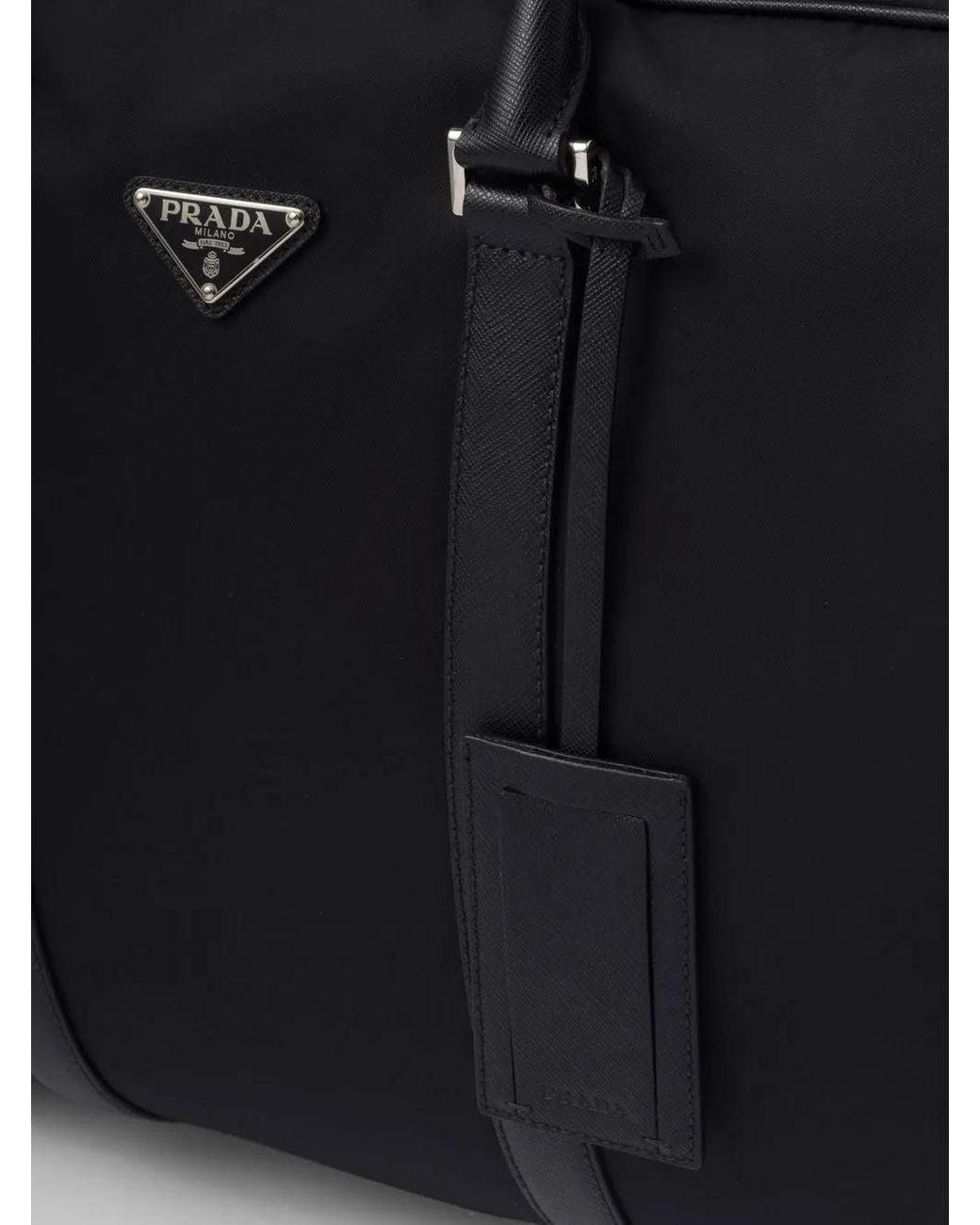 Prada Black Logo-patch Duffle Bag for men