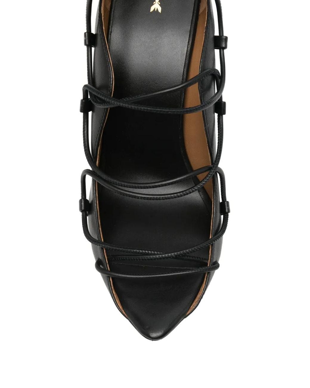 Patrizia Pepe Black Lace-Up Leather Sandals