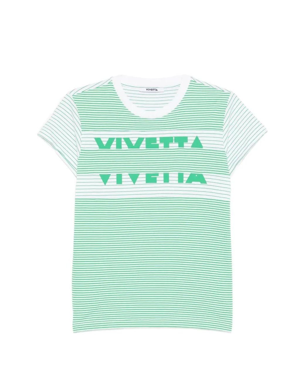 Vivetta Green Striped T-Shirt