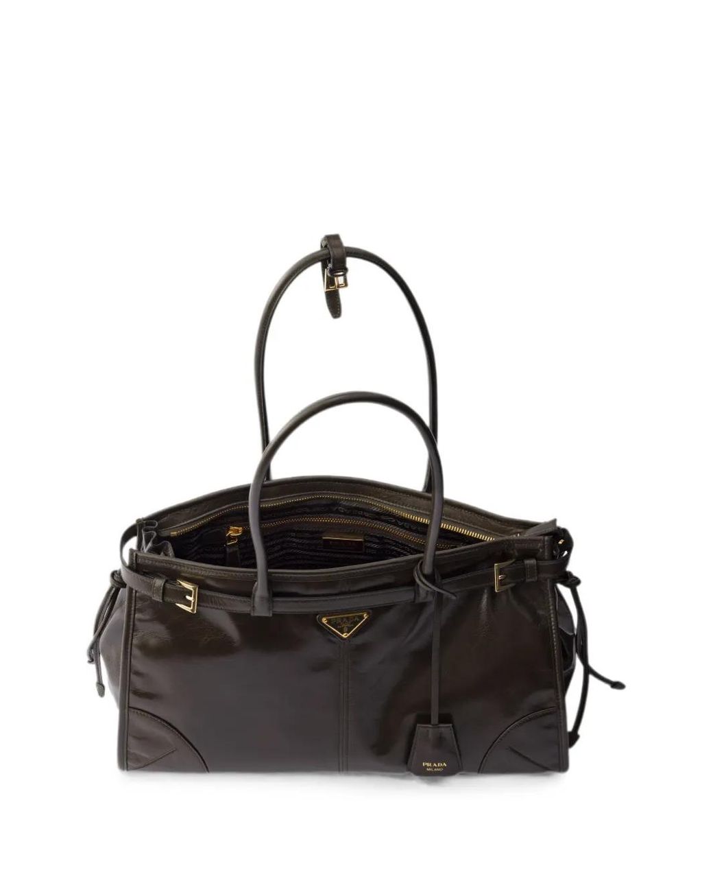 Prada Black Bonnie Large Leather Handbag