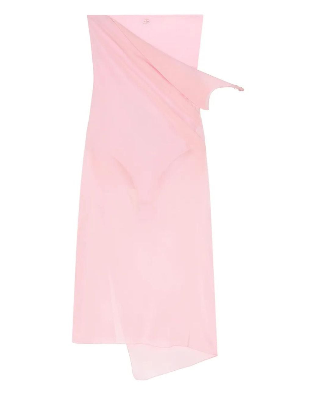 Courreges Pink Draped Jersey Bustier Dress