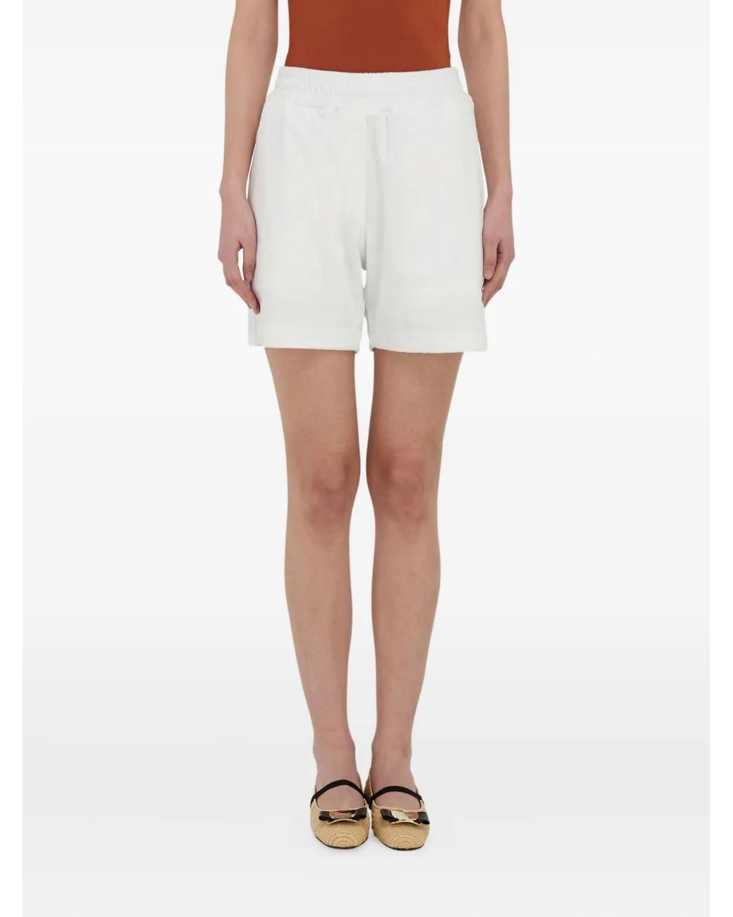 Ferragamo White Monogram Pocket Shorts
