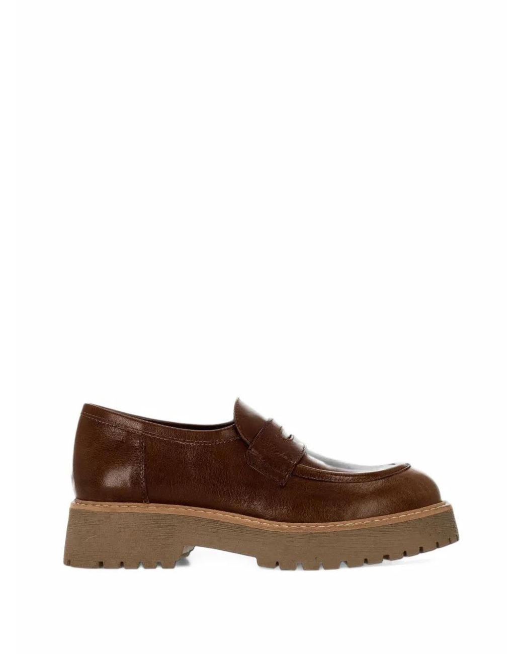 Patrizia Bonfanti Brown Platform Leather Loafers