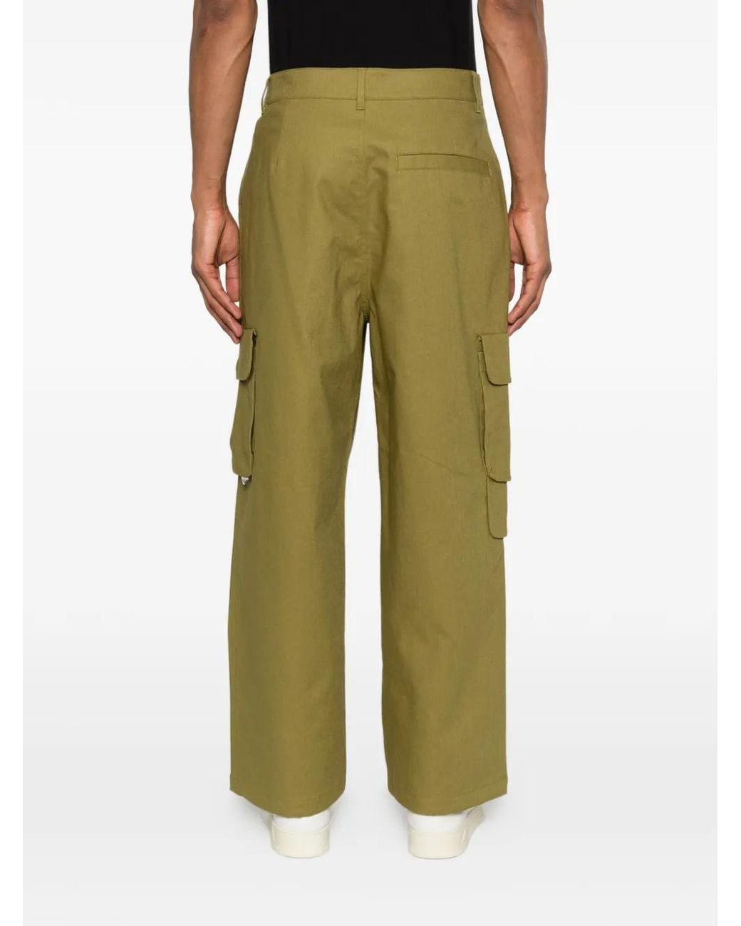 Arte' Green Cargo-Pocket Trousers for men