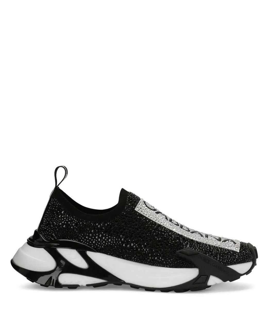 Dolce & Gabbana Black Two-tone Fabric Fast Slip Ons