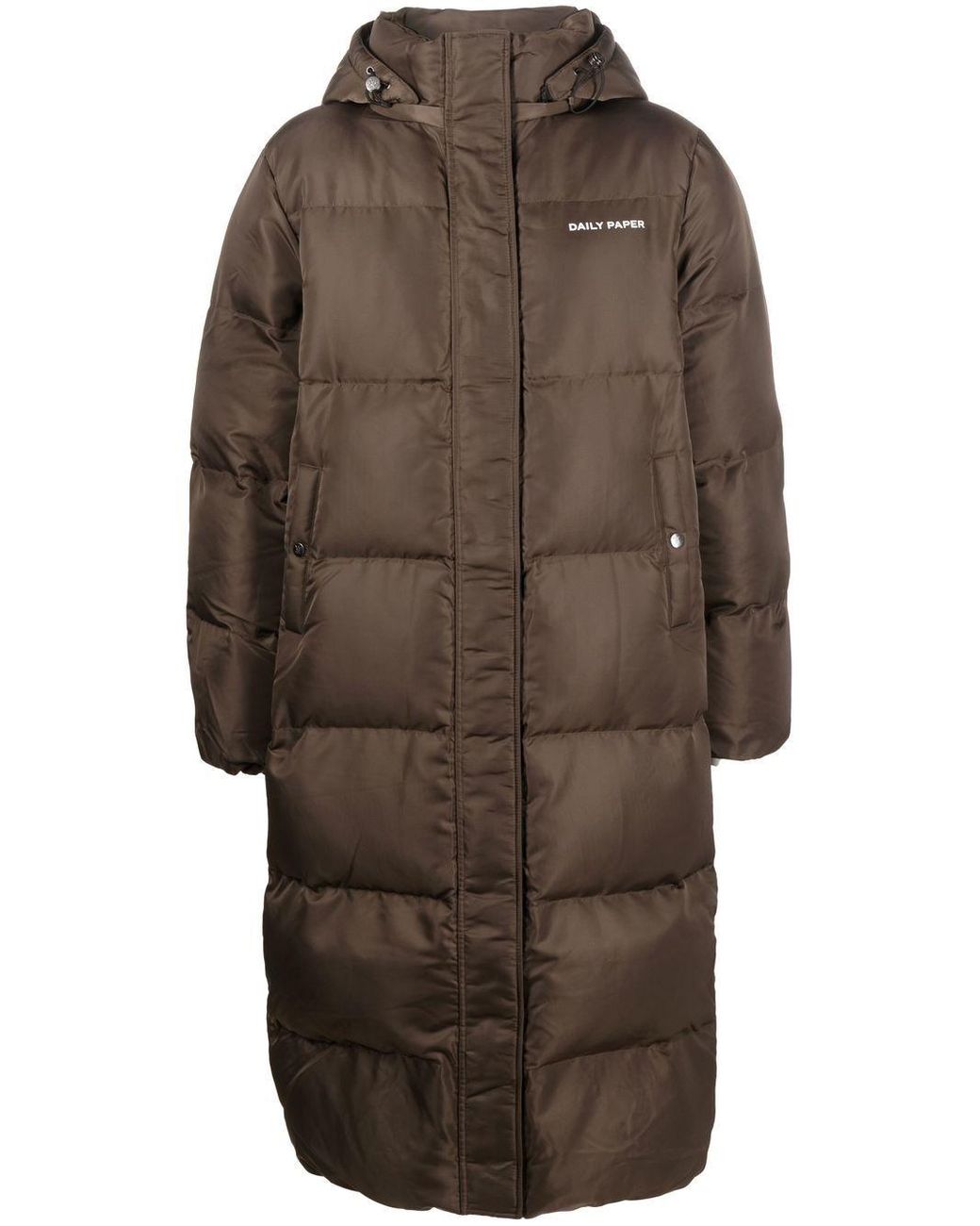 Daily Paper Epuffa Padded Hooded Parka in Brown for Men | Lyst