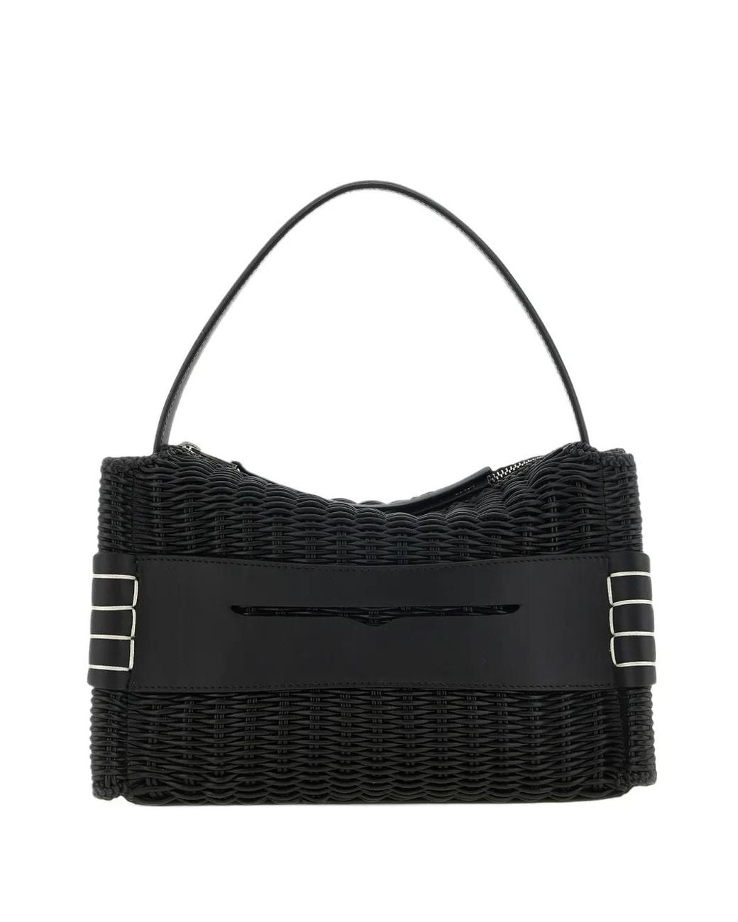 J.W. Anderson Black Loafer Woven Leather Tote Bag