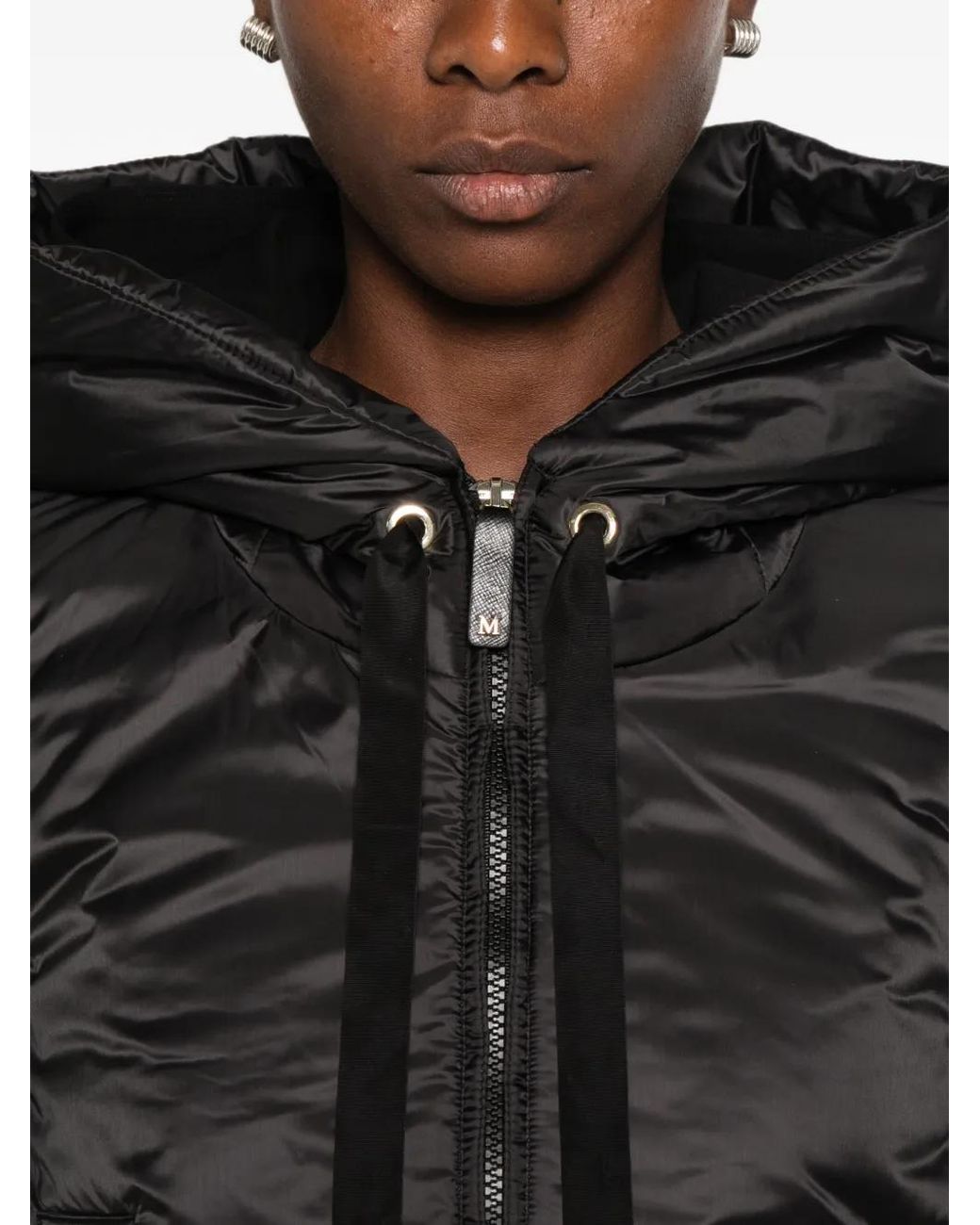 Chaleco Acolchado Con Capucha Max Mara de color Black