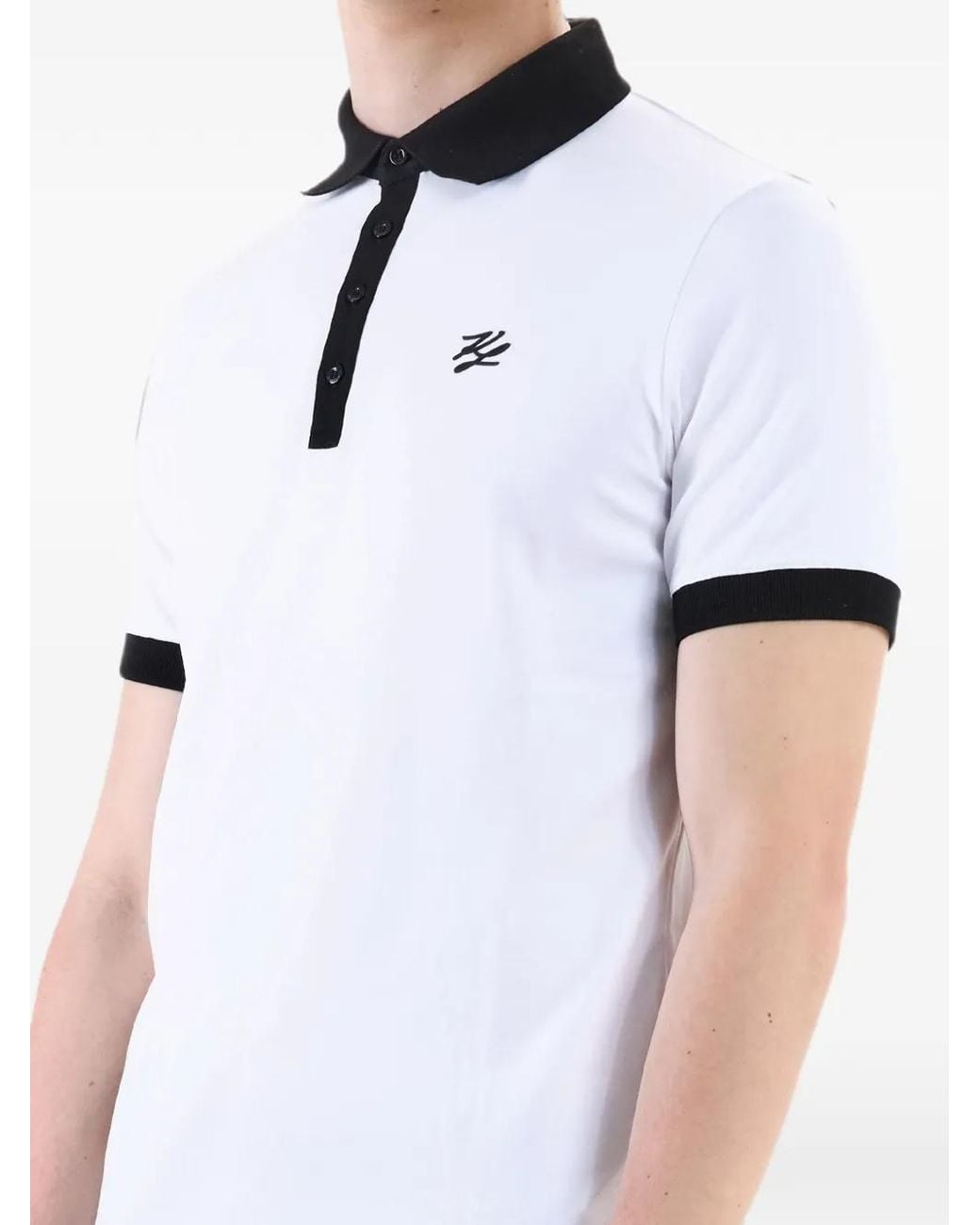 Karl Lagerfeld White Karl Autograph Polo Shirt for men