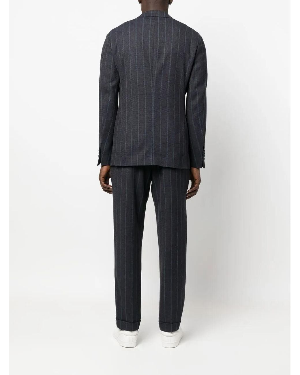 Etro Blue Pinstripe-Pattern Single Breasted Suit for men