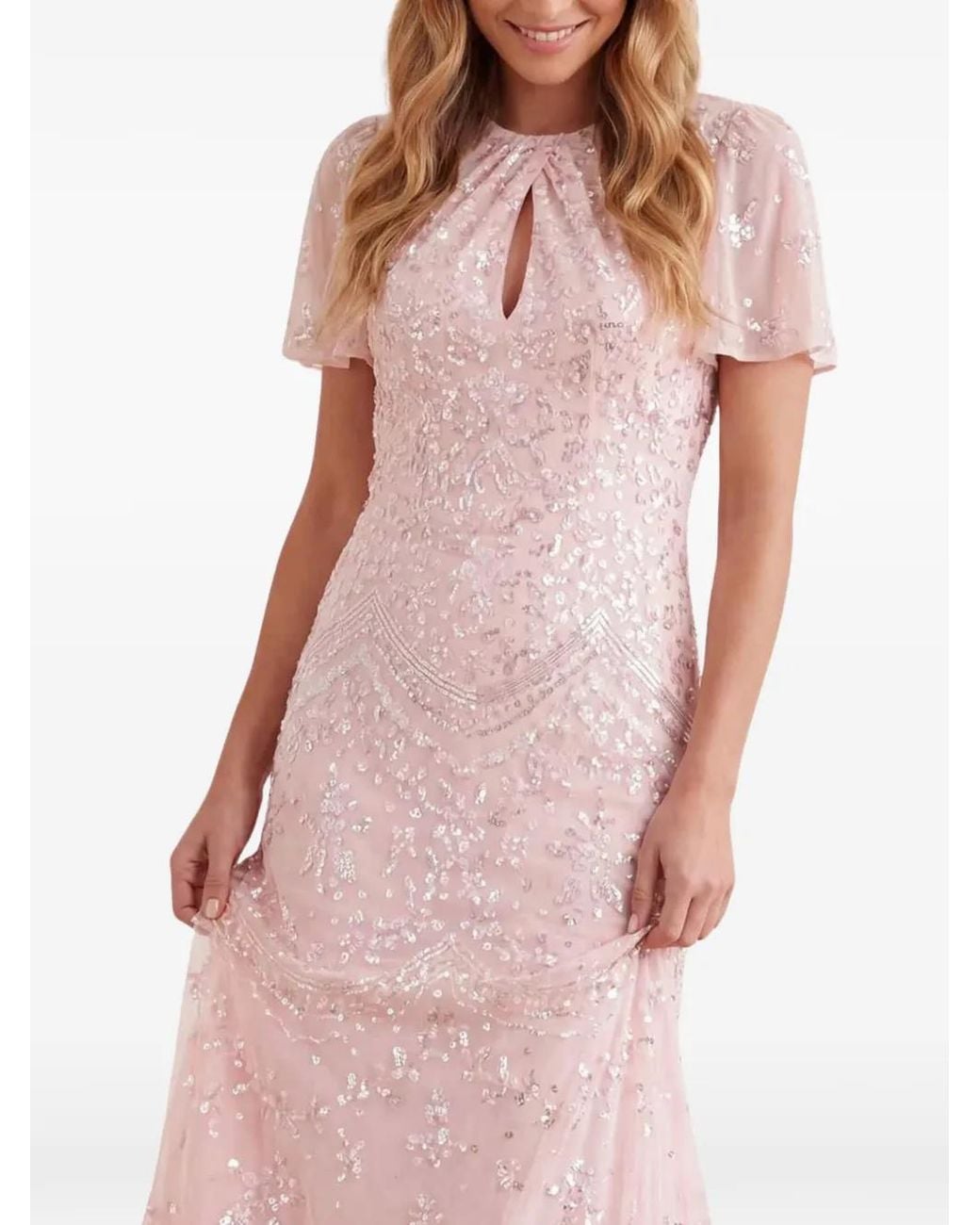 Needle & Thread Pink Freya Sequin-Embellished Gown