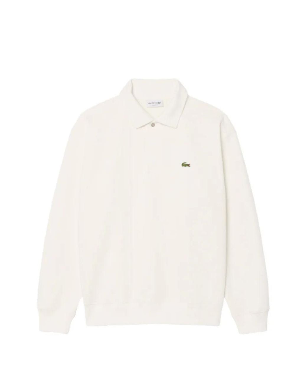 Lacoste White Polo-Collar Piqué Sweatshirt for men