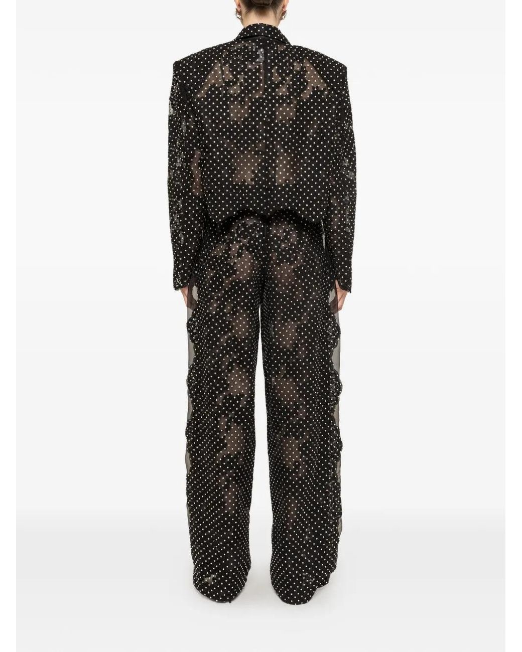 Nissa Black Embellished Lace Blazer
