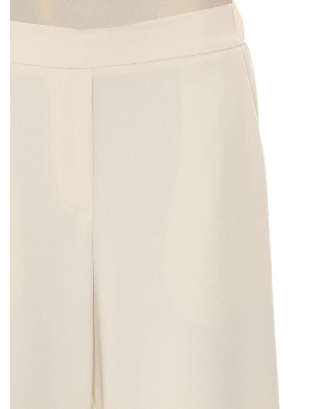 RUE DU BAC White Elasticated-Waistband Wide-Leg Trousers