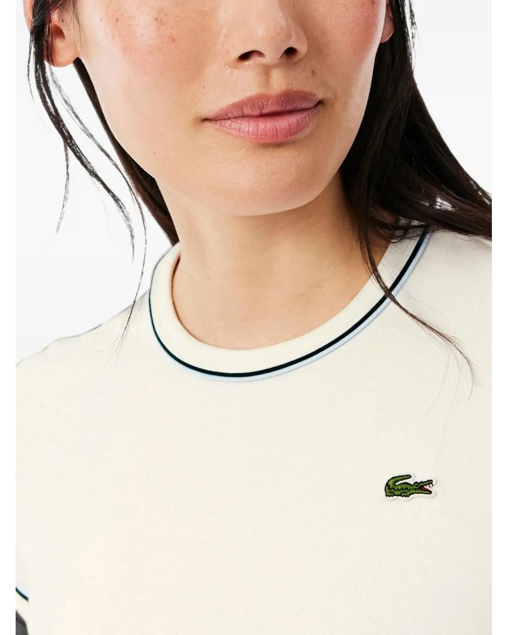 Lacoste White Contrast-Trim Jersey T-Shirt