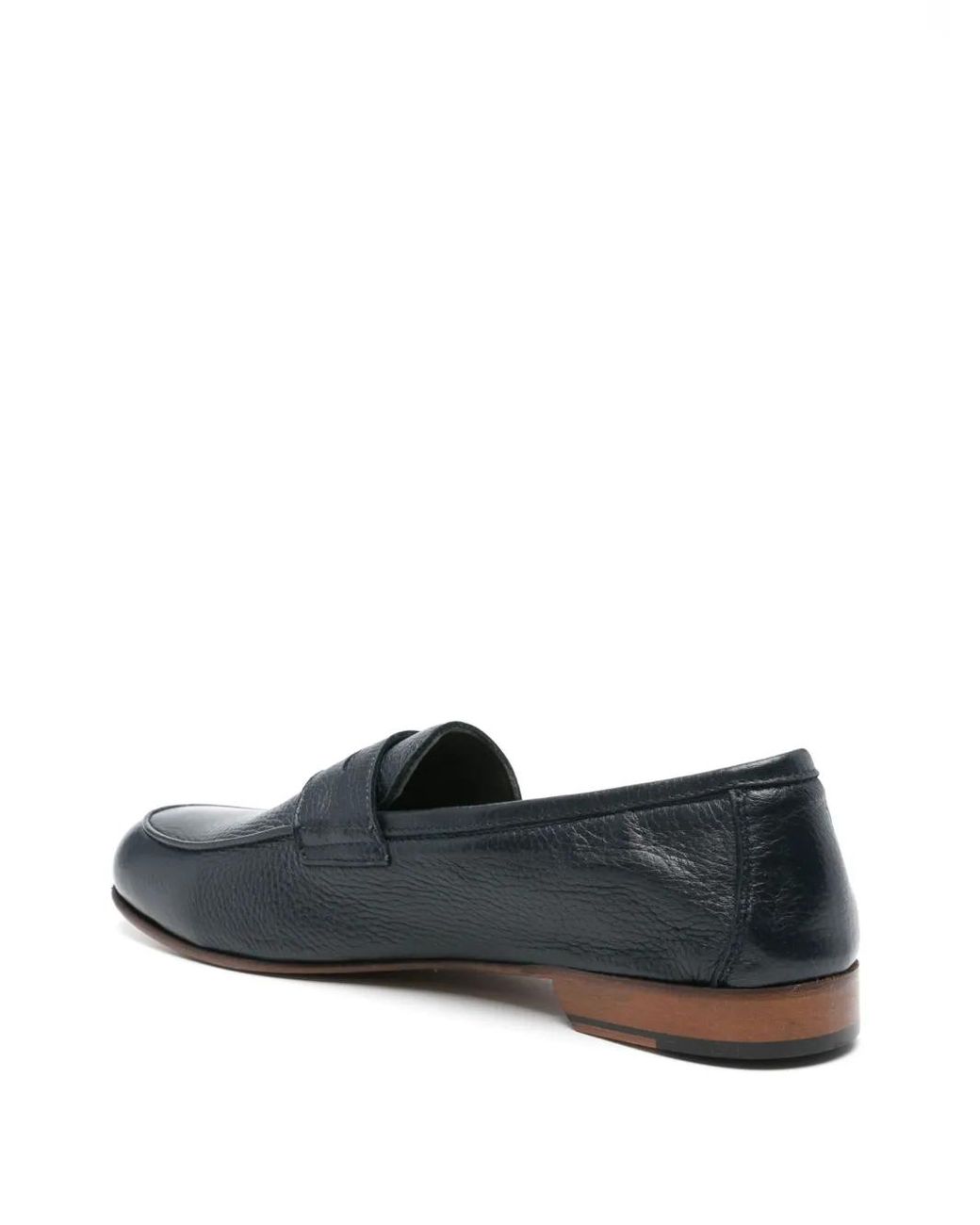 Corneliani Gray Leather Loafers for men